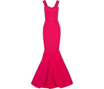 Orpheus fluted stretch-cotton cady gown