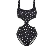 The Bailey Badeanzug mit Cut-outs, Polka-Dots und Schnalle