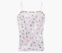 Bonnie Pyjama-Oberteil au atin mit floralem Print und pitzenbeatz