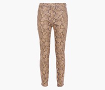 Le High Skinny Crop coated snake-print high-rise skinny jeans 23