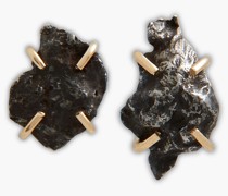 Ohrringe aus 14 KT. Gold mit Meteoriten