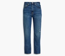 Hoch sitzende Jeans mit geradem Bein inDistressed-Optik 24