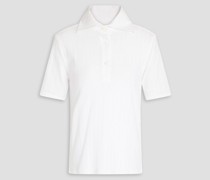 Poloshirt aus gerippter Baumwolle inPointelle-Strick