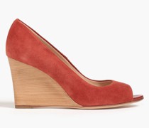 Pumps aus Veloursleder mit Keilabsatz