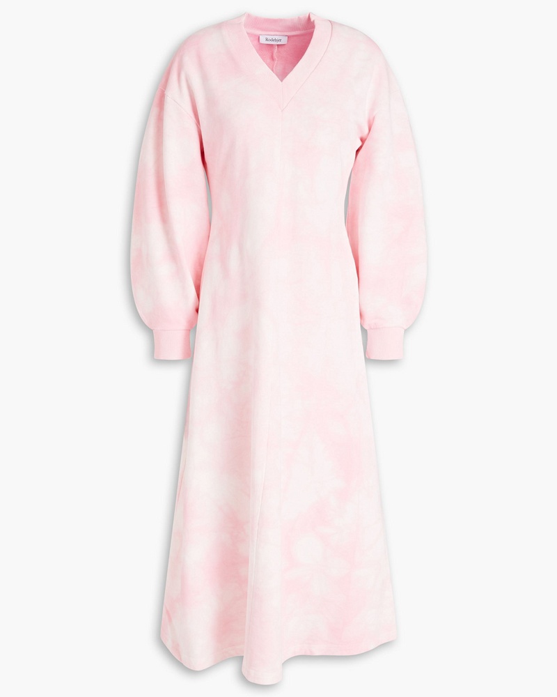 Rodebjer Damen Gisele Midikleid aus Frottee aus einer Bio-Baumwollmischung mit Batikmuster