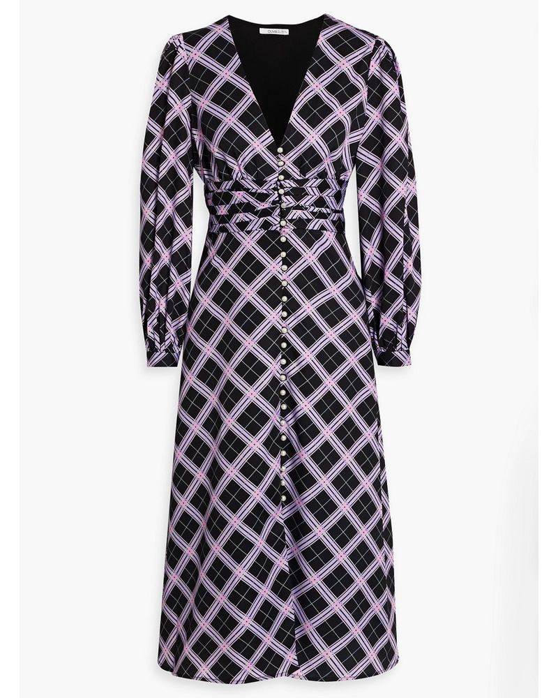 Olivia Rubin Damen Sandra kariertes Midikleid aus Twill