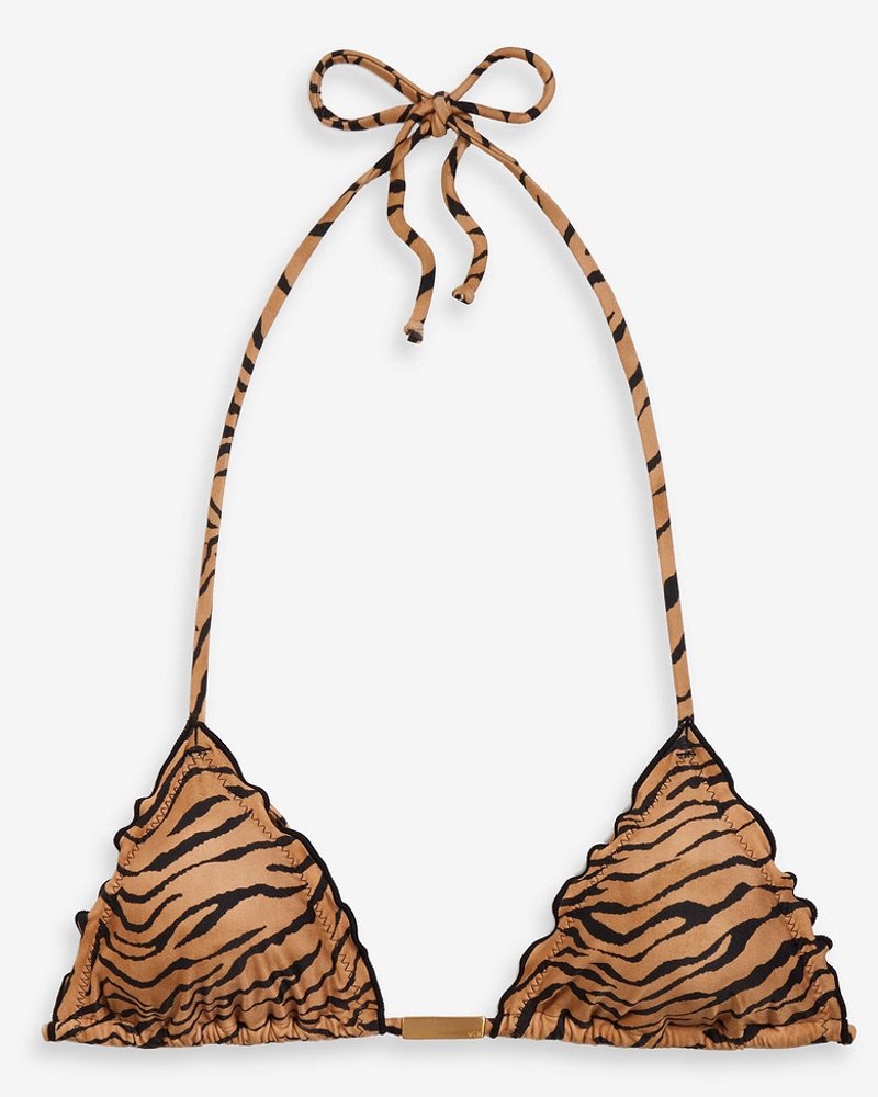 ViX Damen Triangel-Bikini-Oberteil mit Tigerprint und Rüchenbeatz