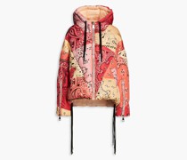Oversized-Daunenjacke aus gestepptem Shell mit Paisley-Print und Kapuze 0