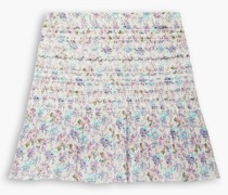 Camilla geraffter Minirock aus Voile aus einer Lurex®-Baumwollmischung mit floralem Print M