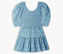 Lilly Minikleid aus Baumwollpopeline mit floralem Print und Raffung S