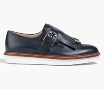 Brogues aus Leder mit Fransen und Nieten