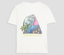 T-Shirt aus Jersey aus einer Leinen-Baumwollmischung mit Print 00