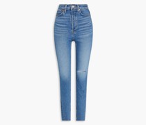 Hoch sitzende Skinny Jeans inDistressed-Optik 24