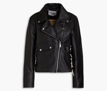 Bikerjacke aus Leder mit Schnürung