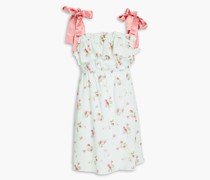 Rosemarie gerafftes Nachthemd aus Crêpe mit floralem Print S