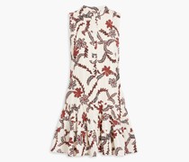 Alaga gerafftes Minikleid aus Baumwollgaze mit Print