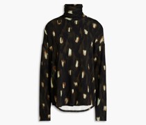 Rollkragenoberteil aus French Terry mit Print