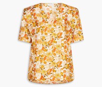 Bluse aus Seiden-Twill mit Blumenprint