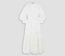 Entrelazo Kimono au Baumwolle mit Häkelbeatz und Lochtickerei