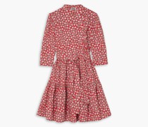 Sadie gestuftes Minikleid aus Baumwollpopeline mit floralem Print