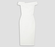 Monamy schulterfreies Midikleid aus Woll-Crêpe