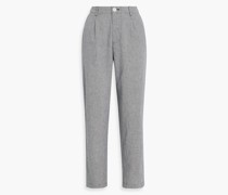 Boy plissierte Hose aus einer Baumwoll-Leinenmischung mit geradem Bein und Hahnentrittmuster