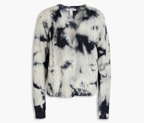 Cardigan mit Zopfstrickmuster und Batikmuster S