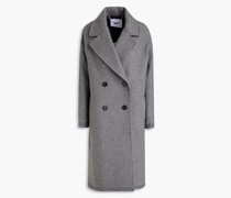 Doppelreihiger Mantel aus Tweed aus einer melierten Wollmischung S