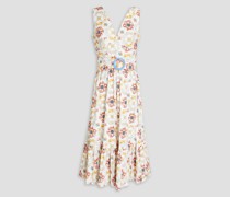 Yasmine wrap-effect printed woven midi dress