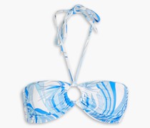 Janeiro gerafftes Bandeau-Bikini-Oberteil mit Print