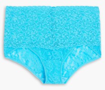 Retro hoch sitzender Slip aus elastischer Spitze S