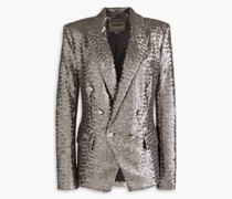 Doppelreihiger Blazer aus Crêpe mit Pailletten