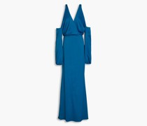 Violana Robe aus Crêpe de Chine mit Cut-outs und Wickeleffekt