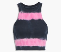 Geripptes Cropped Tanktop aus einer Tencel™-Mischung mit Batikmuster