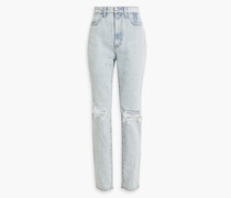 Halbhohe Jeans mit geradem Bein inDistressed-Optik 24