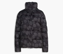 Daunenjacke au getepptem hell mit floralem Print