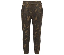 Bedruckte Track Pants aus Veloursleder