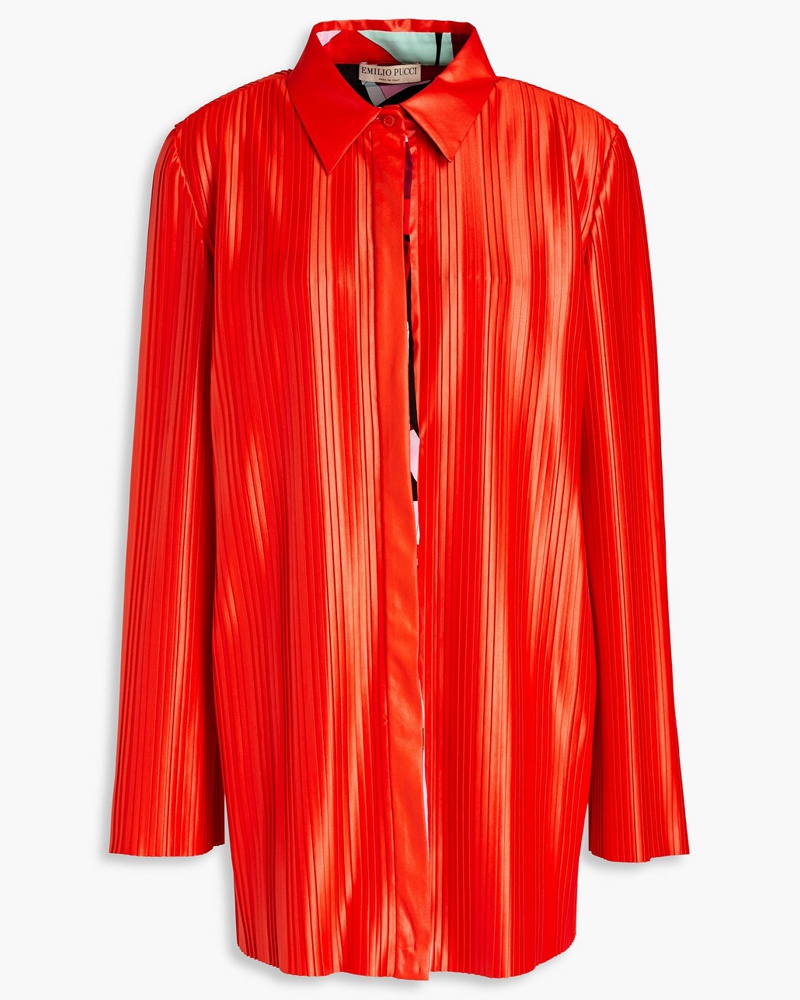 Emilio Pucci Damen Hemd aus Crêpe-Satin mit Biesen
