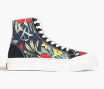 Juice High-Top-Sneakers aus Canvas mit floralem Print und Plateau