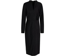 Midikleid aus einer Wollmischung mit Nadelstreifen
