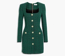 Minikleid aus Tweed aus einer Baumwollmischung mit Karomuster