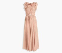 Lou Maxikleid aus Tüll mit Verzierung und Raffungen