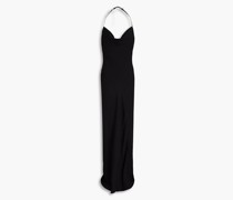 Melia draped crepe maxi halterneck dress
