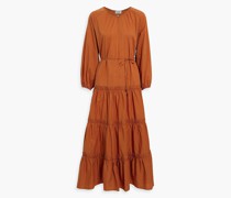 Jetet getufte Maxikleid au Baumwoll-Voile