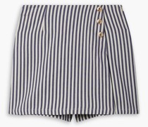 Nicole mehrlagige Shorts aus Baumwoll-Twill mit Streifen und Zierknöpfen