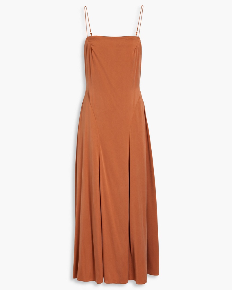 TOVE Damen Sena Slip Dress aus einer vorgewaschenen Seidenmischung inMidilänge