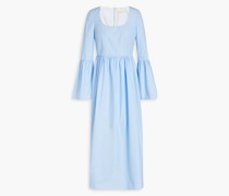 Keppel gerafftes Maxikleid aus Baumwollpopeline