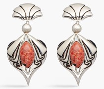 Silberfarbene Ohrringe mit Steinen