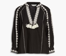 Perci Bluse aus Baumwoll-Canvas mit Stickereien