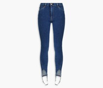 Halbhohe Skinny Jeans mit Steg